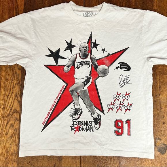 Dennis Rodman 5 time champs ID Supply graphic tee large Nordstrom - Picture 2 of 13